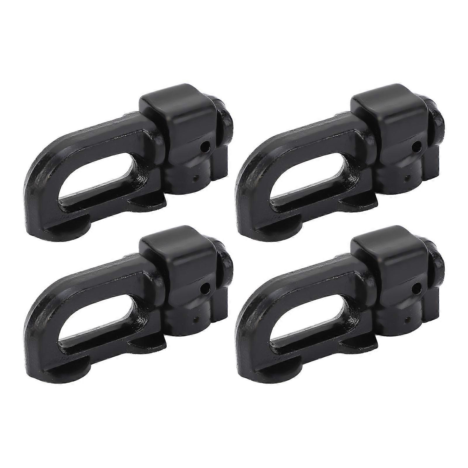 4Pcs L Track Double Stud Tie Down Fitting Carbon Steel L Track Rail Double Stud Fitting for Truck Bed Trailer Cargo Control Pickup RV ATV Black