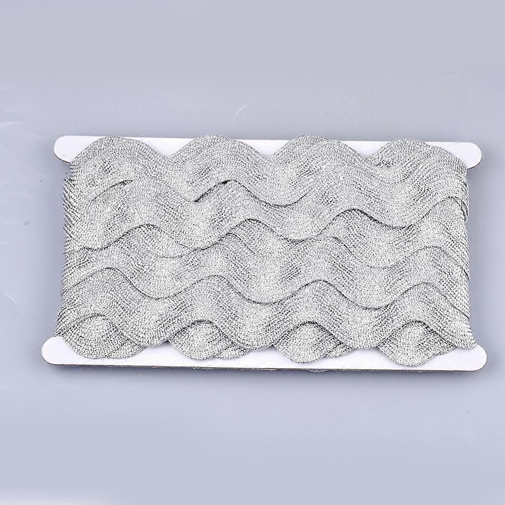 Polyester Ribbons Wave Shape Gainsboro 38~40mm 10yard/card