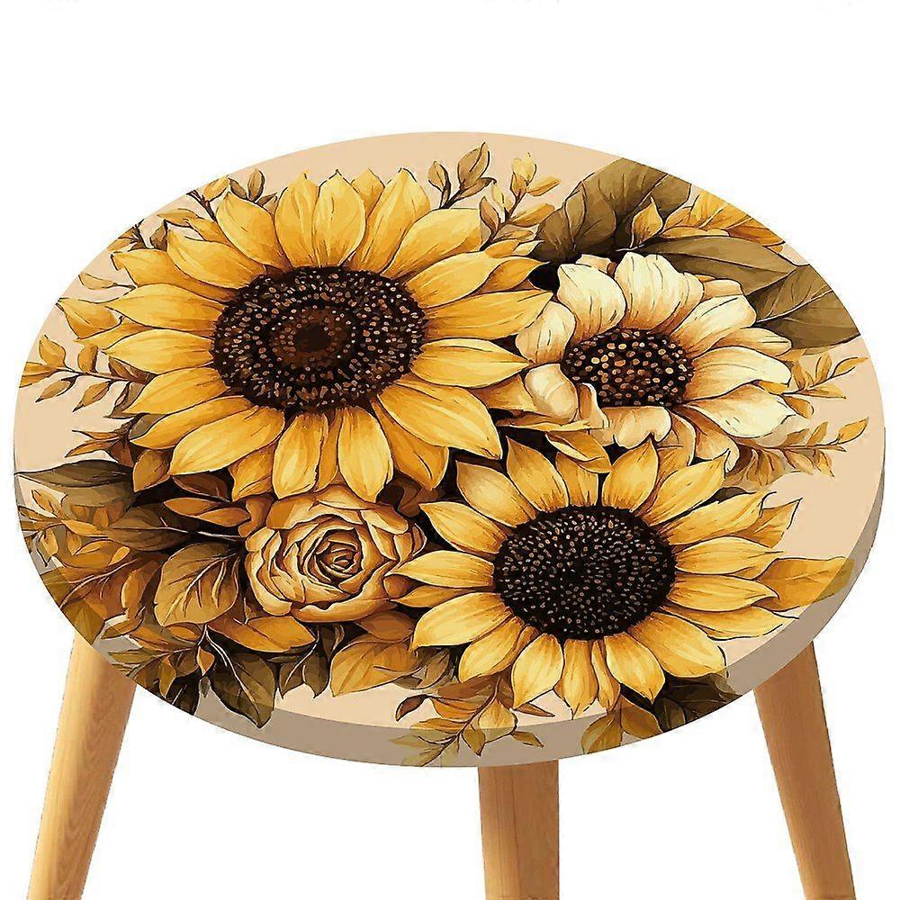 Waterproof Polyester Table Cloth for Dining Table Decoration Flat Round Flower 1220mm