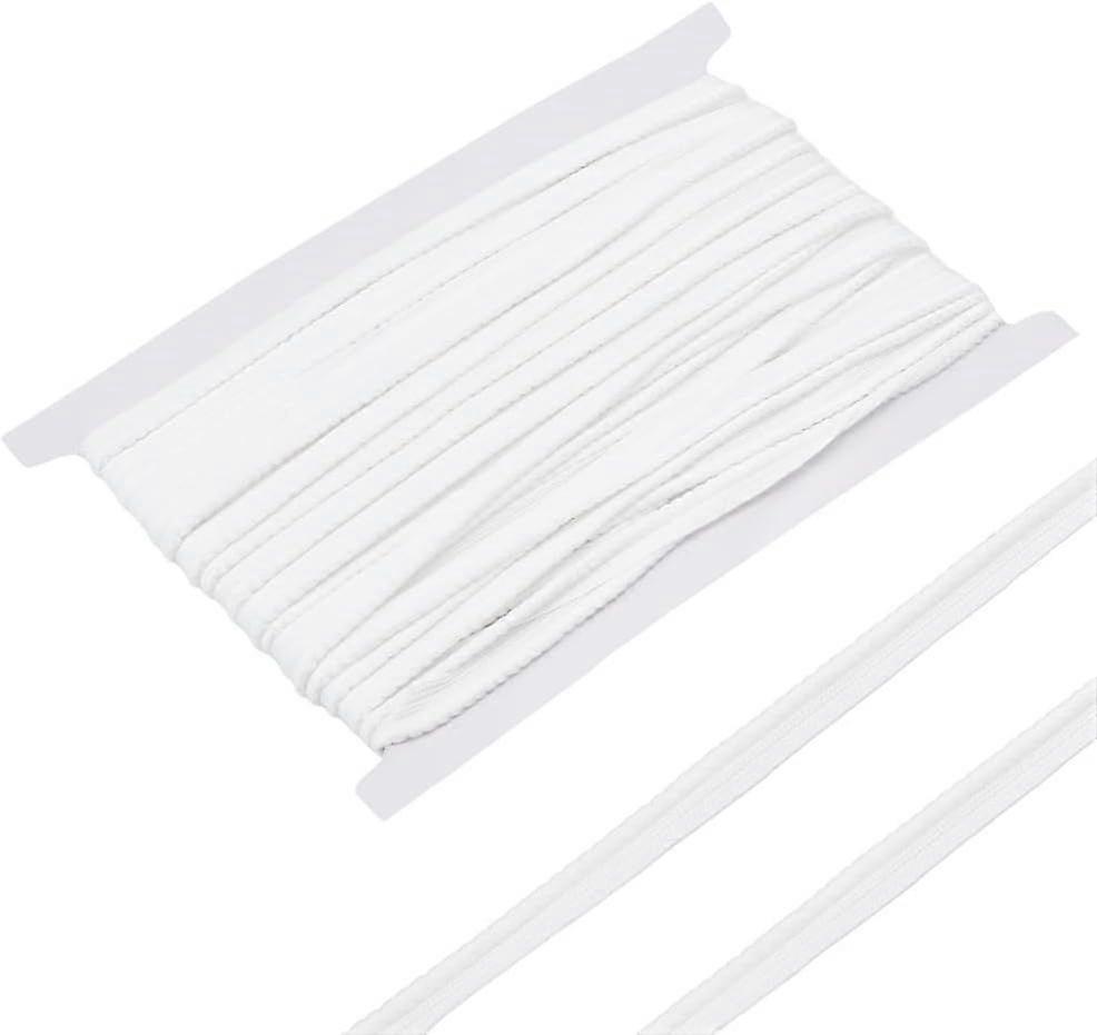 15 Yards White Twist Lip Cord Trim, 3/8 Inch Twist Rope Cord with Lip Polyester Edge Piping Trim Cord Rope Embellishment for Sewing Clothing Pillows L