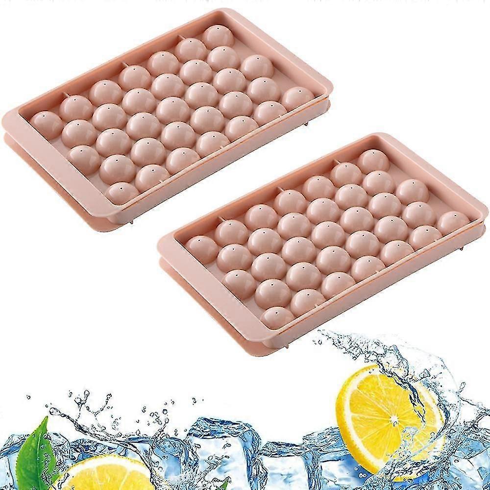 Round Ice Cube Tray, Mini Circle Ice Cube Tray Ice Chilling Cocktail Whiskey Tea & Coffee pink