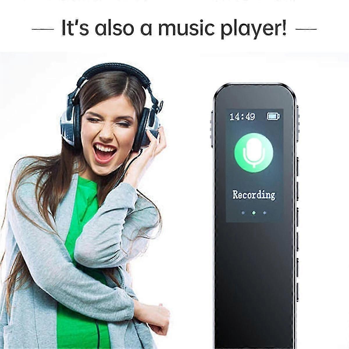 64gb Digital Voice Recorder Noise Reduction Record Payback Mp3 Music Player Activated Record 1536kb