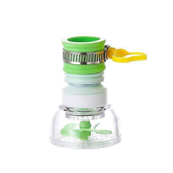 The new home kitchen retractable rotating faucet filter filter shower green