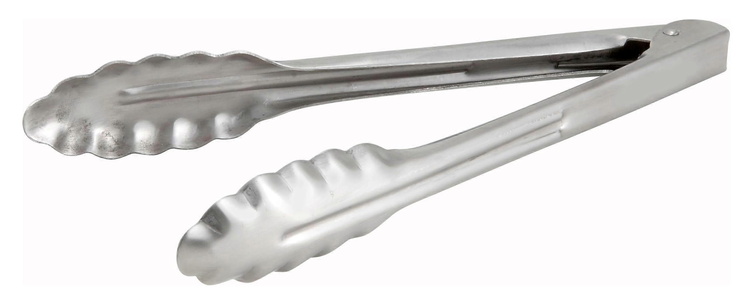 9-Inch Coiled Spring Stainless Steel Utility Tong for Grilling, Cooking, and Serving, Durable and Heat-Resistant