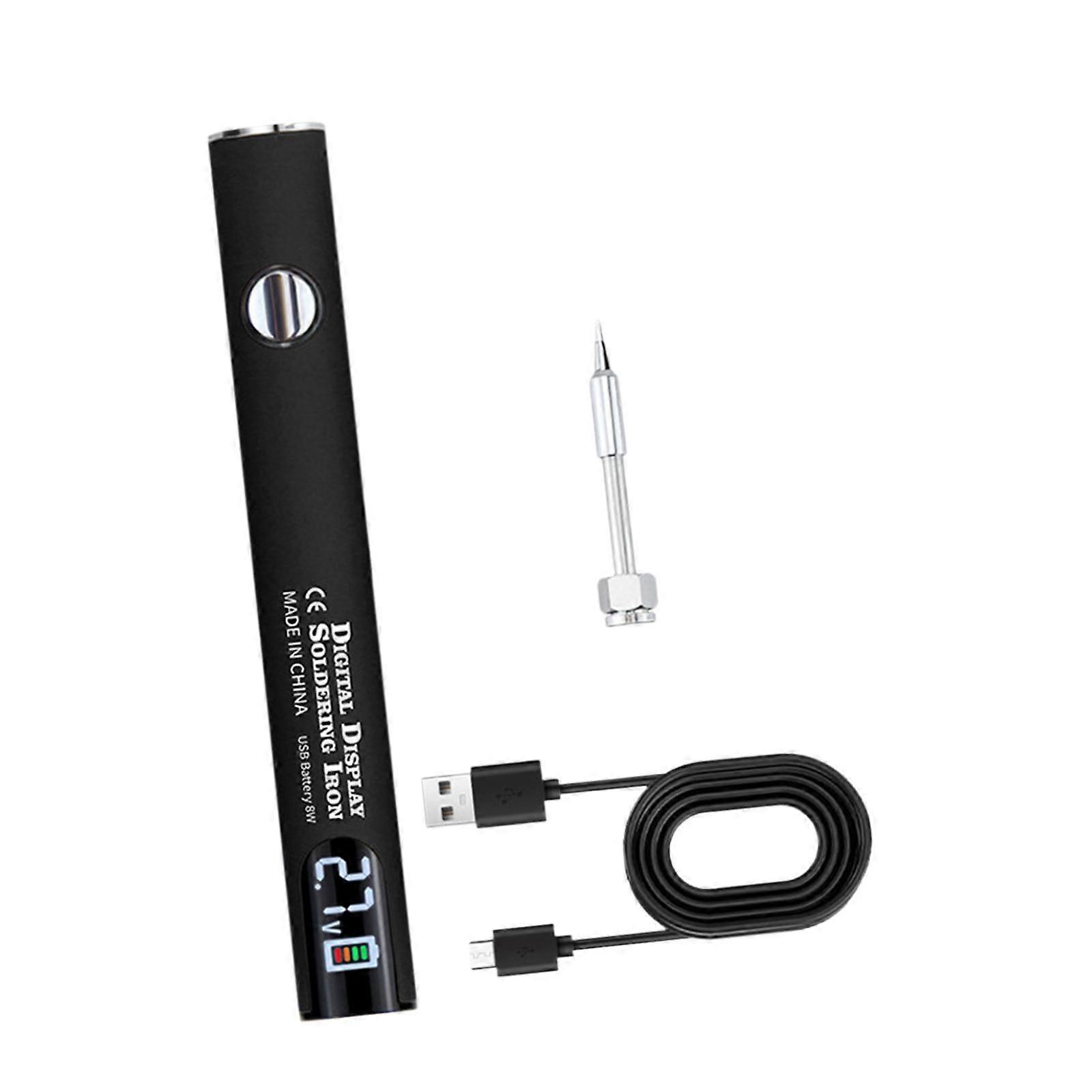 Portable Cordless Soldering Iron Set Easy to Use Heating Device USB Charging Black Set