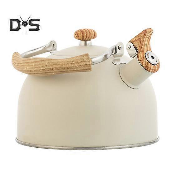 2.5L Tea Kettle Stainless Steel Built in Whistle Leakproof Food Grade Matte Finish No Odor Efficient Heat Conduction Heat Proof Handle Gas Induction