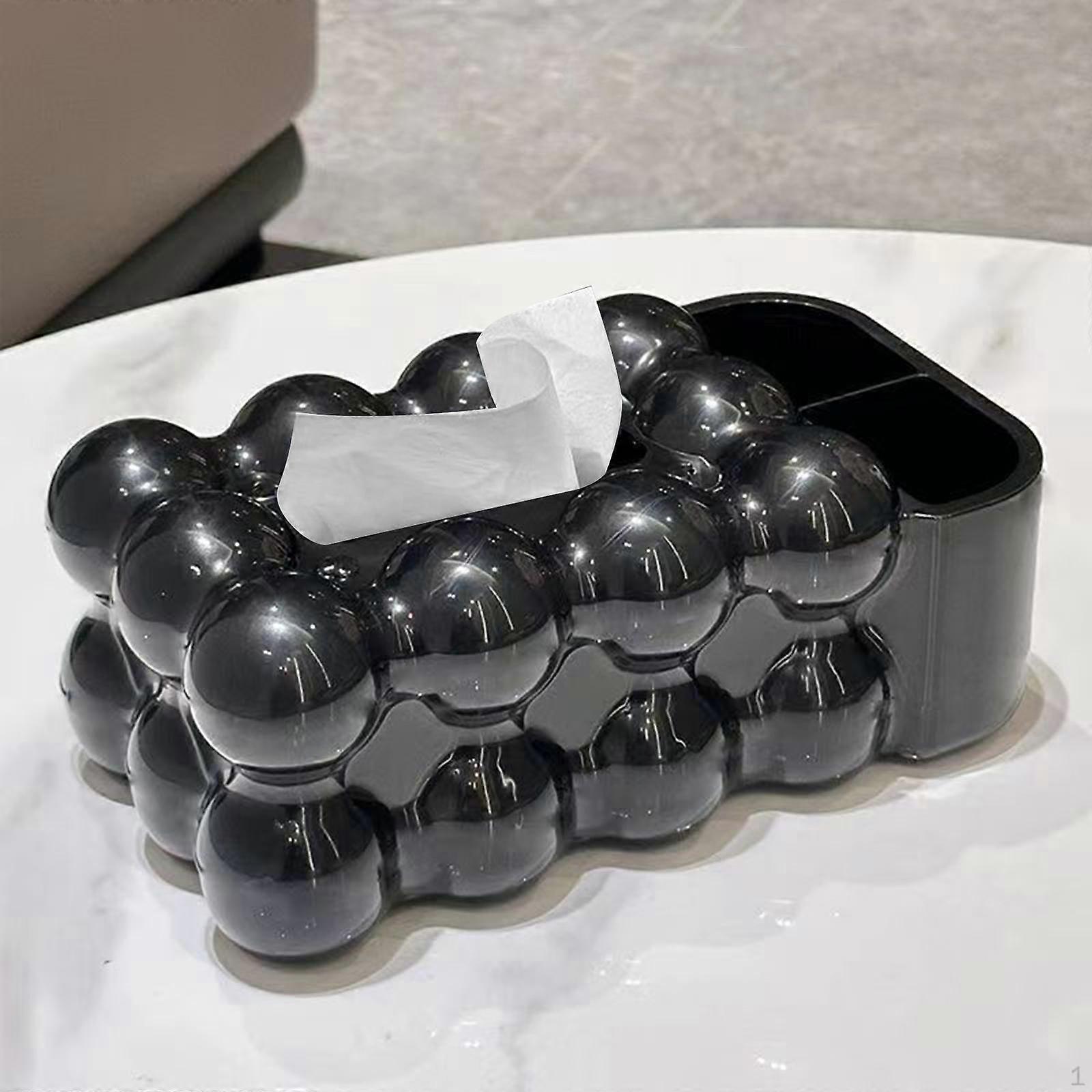 Tissue Box Case Modern Rectangular Cute Multipurpose Remote Holder Dispenser for Vanity Countertops