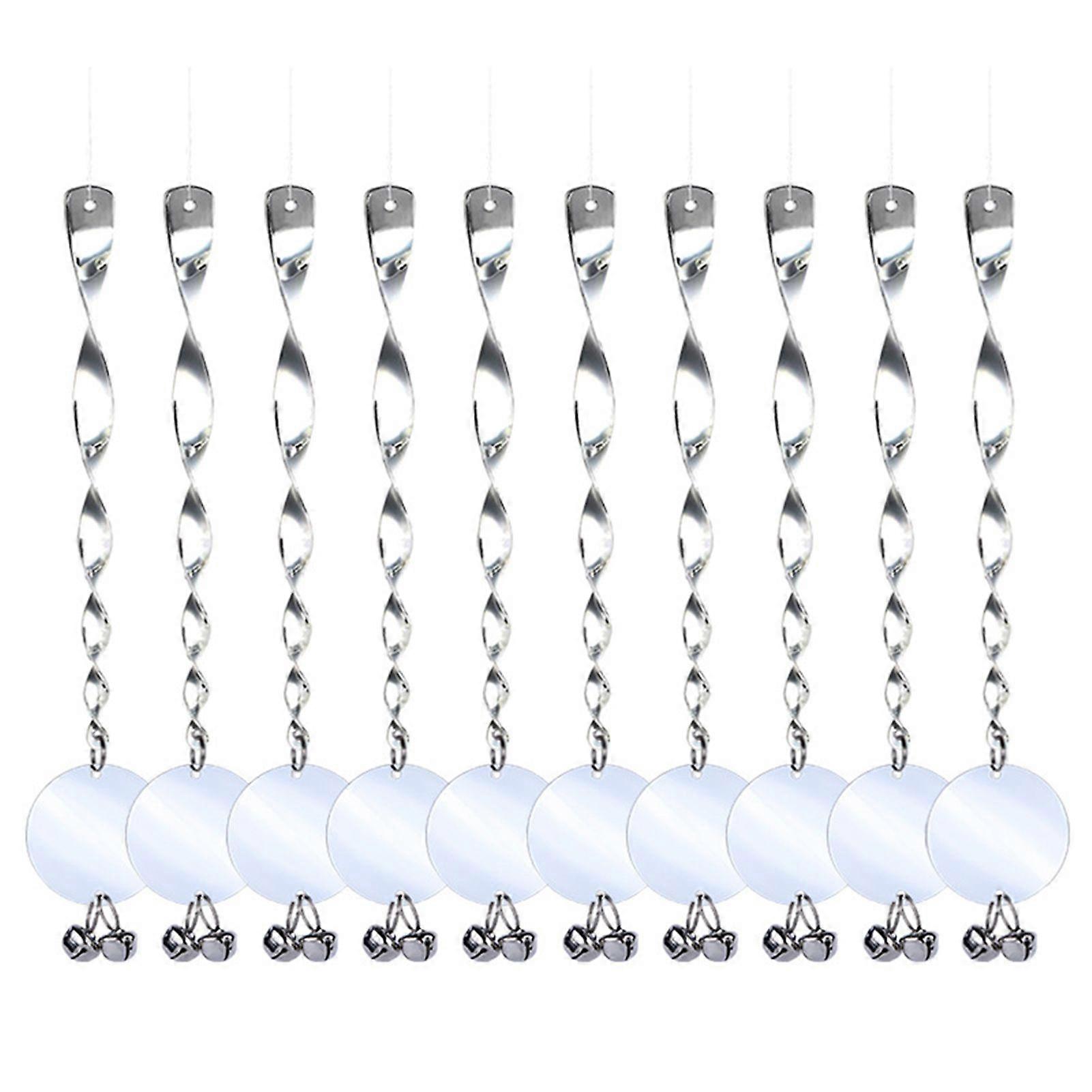 Bird Deterrent Scarer Rods Reflective Bird Repellent Device with Bells Simple Installation Outdoor Bird Scarer Pigeon Repellent Sticks