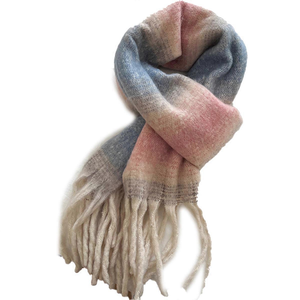 Women's Winter Shawl, Long, Warm, Checkered