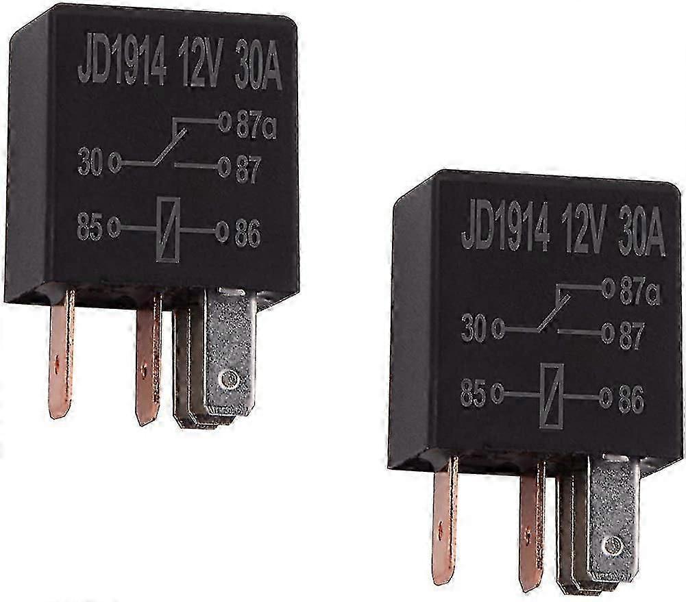 2 Pieces Relay12v 30a 5 Pin, Spdt Multi-purpose Relay Heavy Duty Standard Relay 5 Pin 12vd