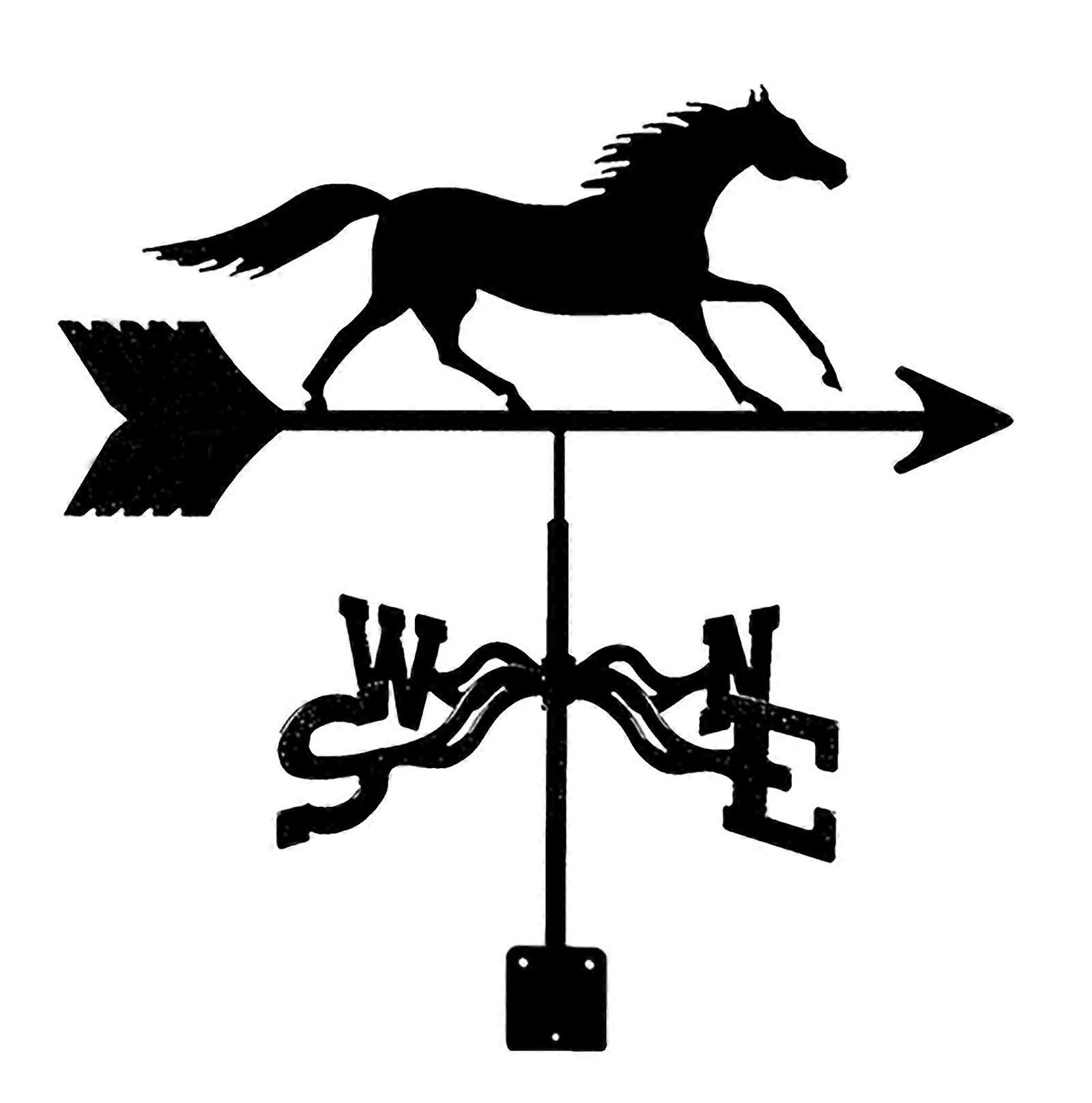 3D Metal Horse Weathervane with Wind Speed Indicator, Durable Outdoor Decor, Rustic Farmhouse Style, Weather Resistant Design
