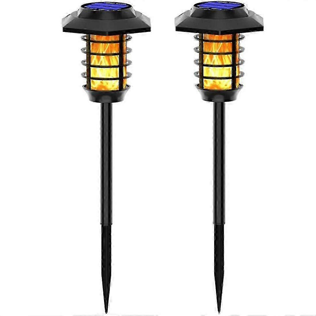 2 In 1 66 Led Solar Flame Light Solar Garden Light Flame/white f54