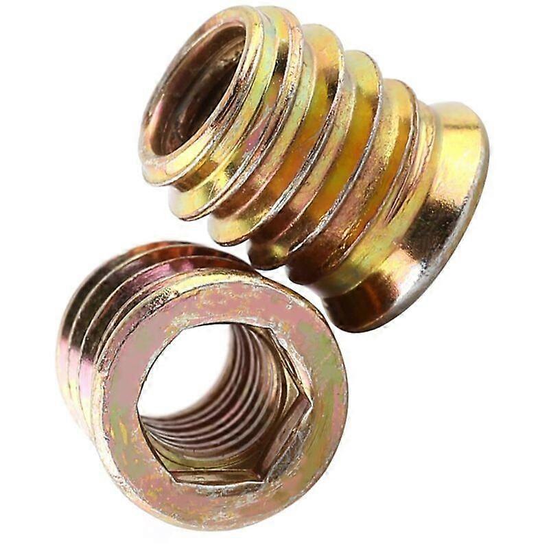 M6 x 10mm Threaded Insert, Wood Insert, Screw Nuts, Zinc Alloy Hex Threaded Nut, Hex Socket Screw(100pcs)