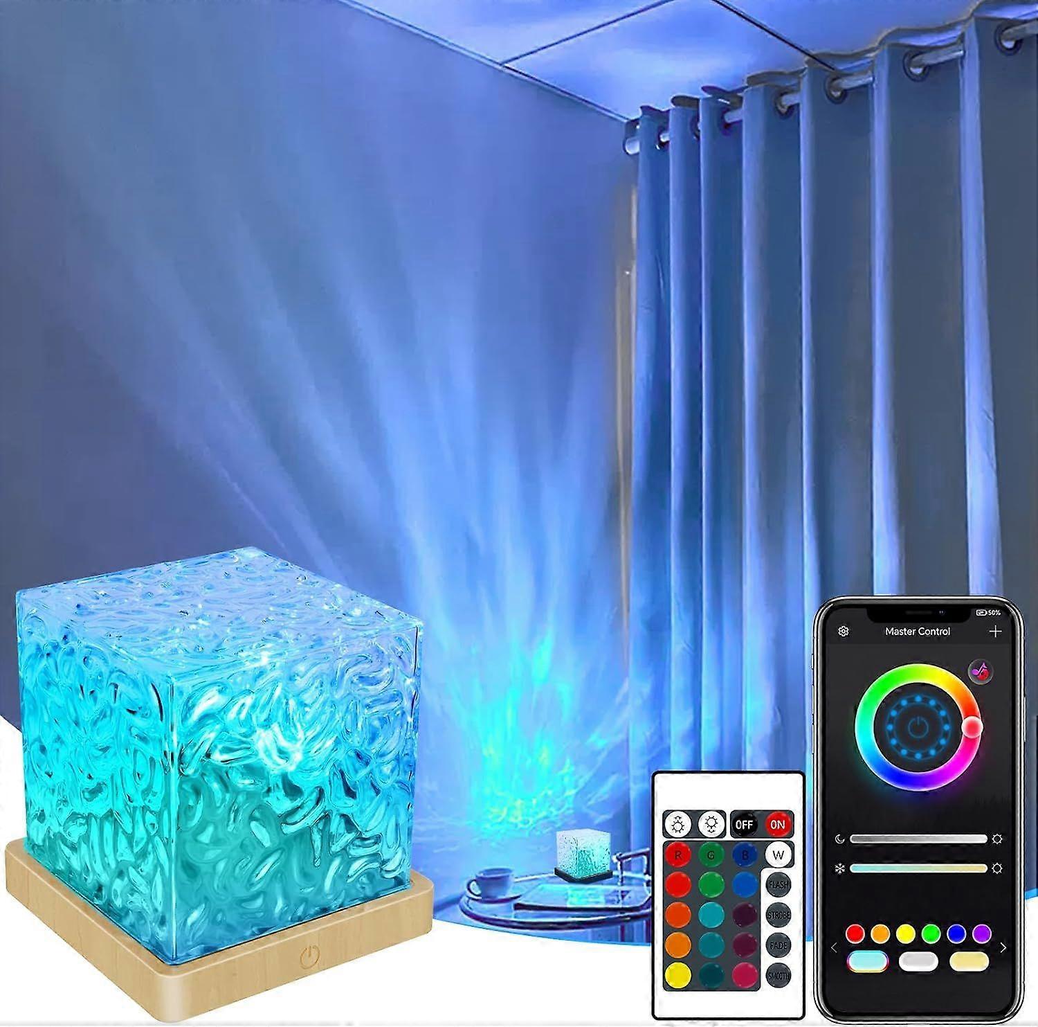 Lampe de projecteur Ocean Wave, 16 couleurs d’aurores boréales, lampe lumineuse Aurora avec APP