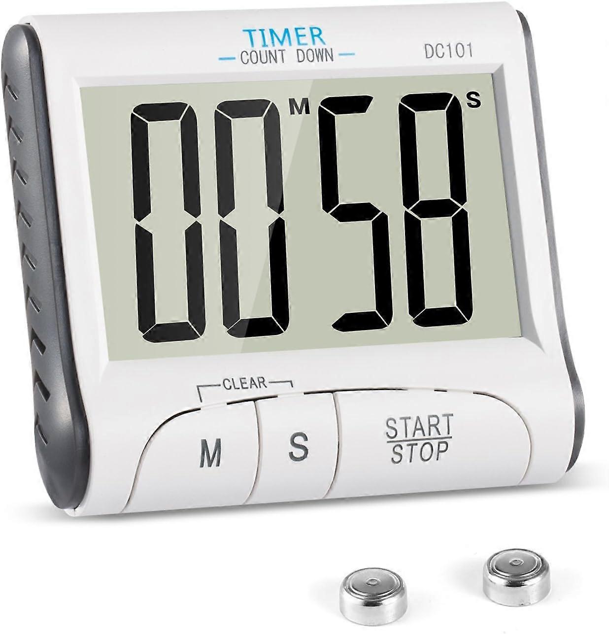 Stylish Magnetic Kitchen Timer, Digital Timers with Loud Alarm, Stand and Hang Hole Design for Easy Placement in Any Room