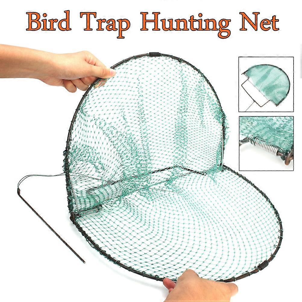 Humane Bird Catching Net Trap Green Mesh 20-40cm Steel Frame