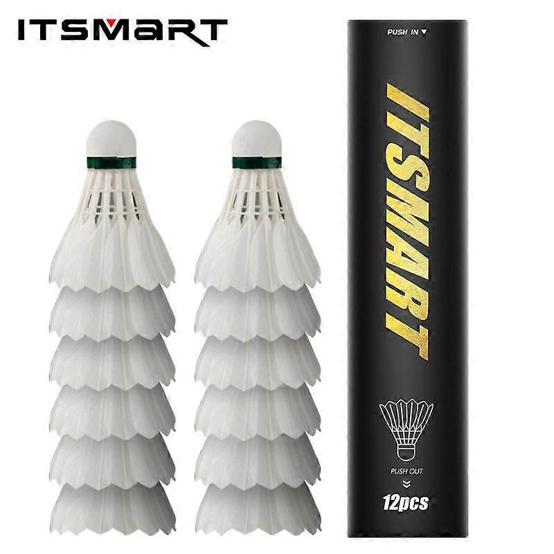 Goose feather badminton shuttlecocks, 12 pack high speed training shuttlecocks, high stability, suitable for indoor and outdoor