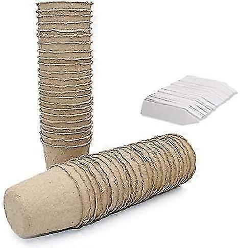 100個の6 Cmの小さい円形の繊維鍋生物分解性の苗の100のPcsプラスチックとの生分解性の苗の鍋