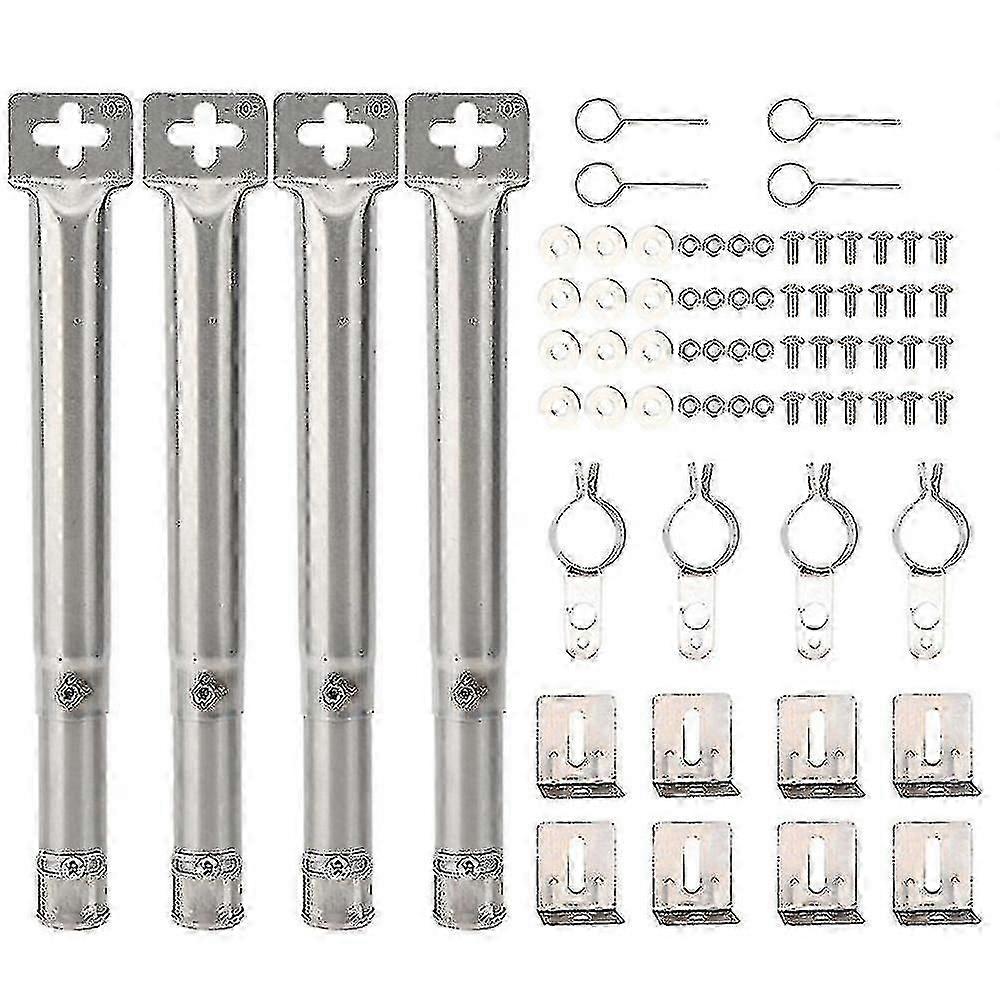 4 قطع من شواية الغاز البديلة من الفولاذ المقاوم للصدأ قابلة للتعديل من جميع أنحاء العالم، أنبوب مستقيم، موقد شواء