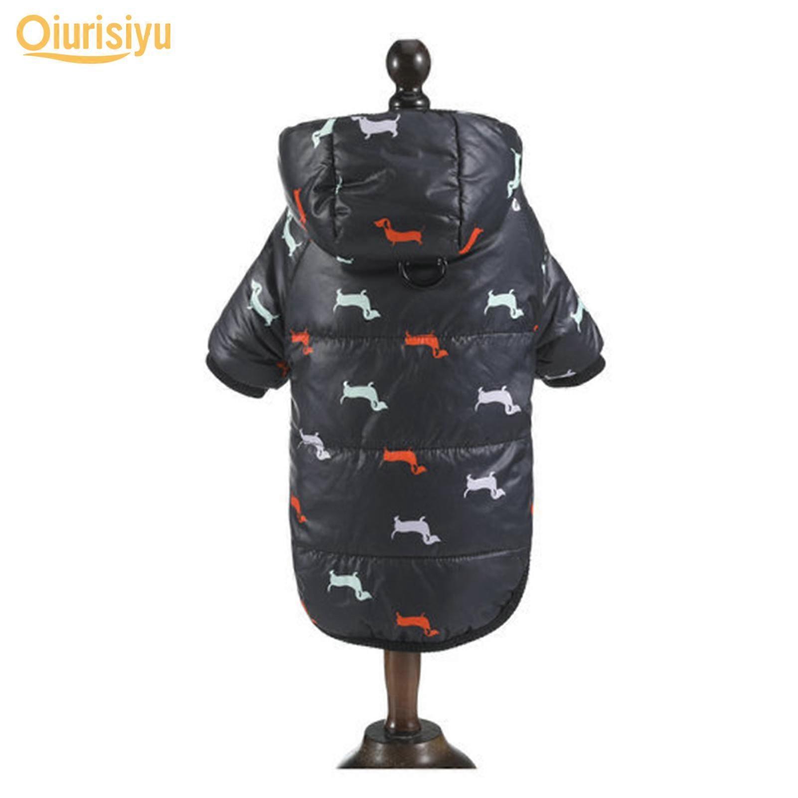 Winter Teddy Hooded Padded Coat Puppy Cartoon Pattern Dog Clothes
