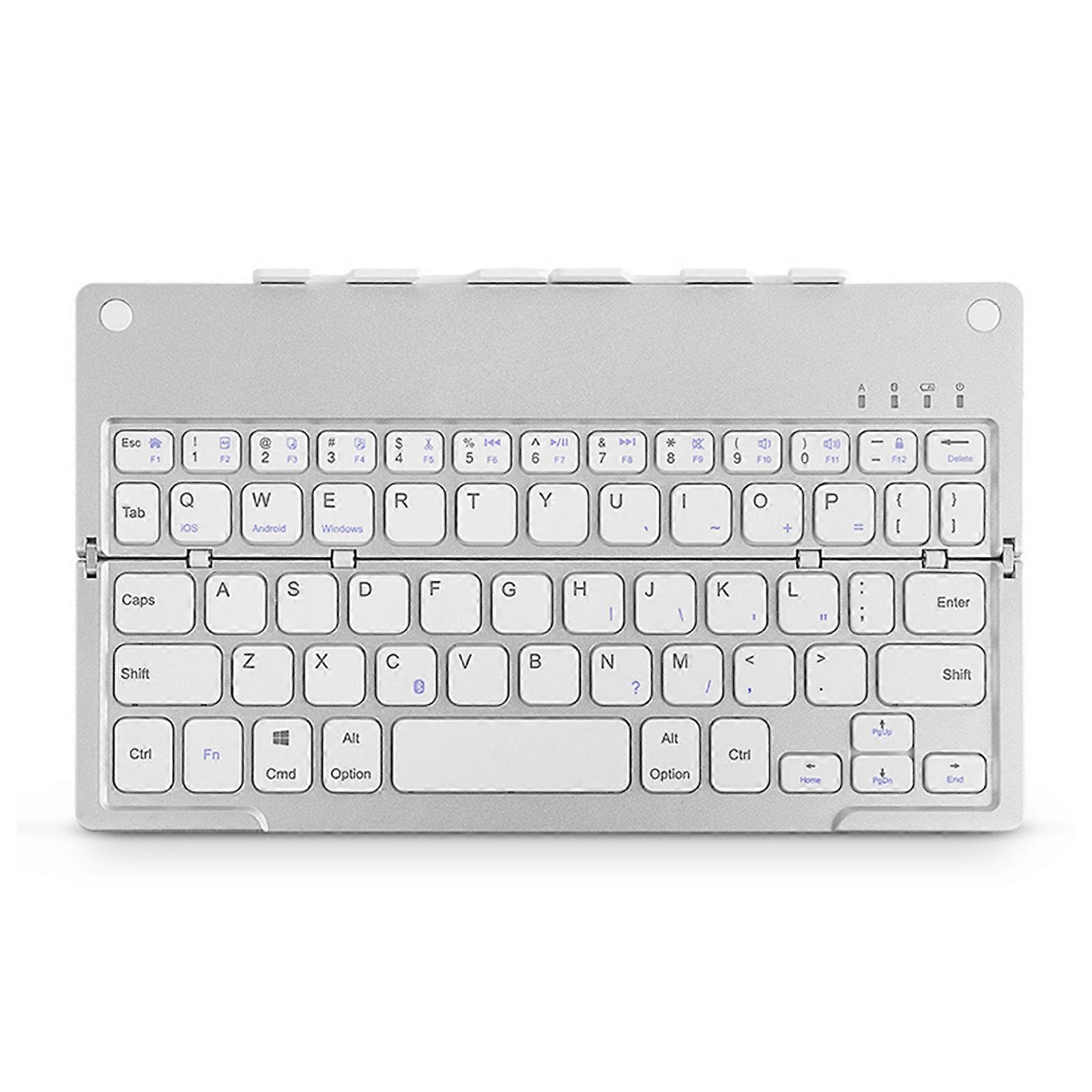 Wireless Keyboard with Pad Holder Quick Pairing Multiple Devices Connection For Phone Tablets Laptops Widely Used  White
