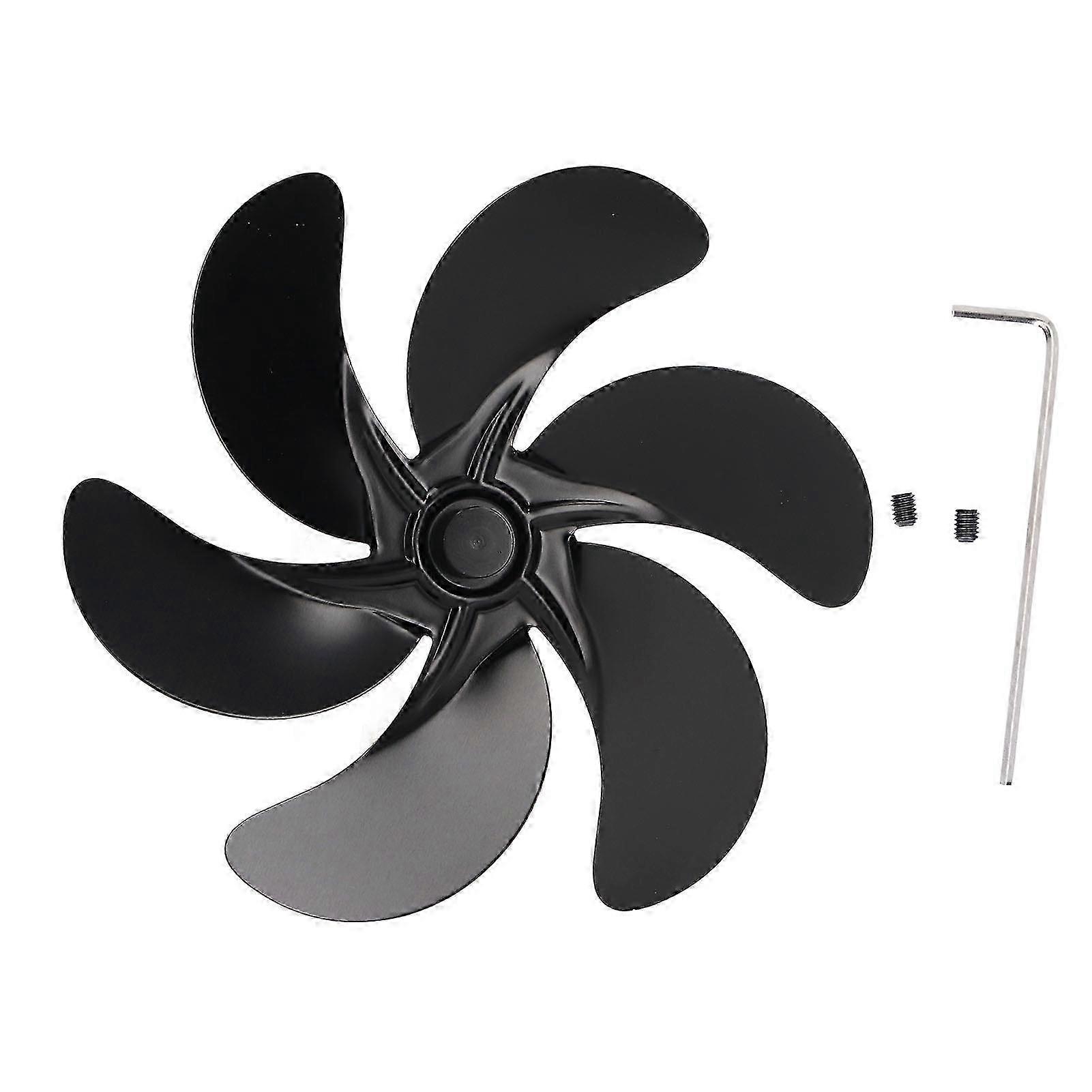 موقد مروحة بليد سبائك الألومنيوم مقاومة درجات الحرارة العالية الأسود مروحة الموقد استبدال بليد 6 شفرات