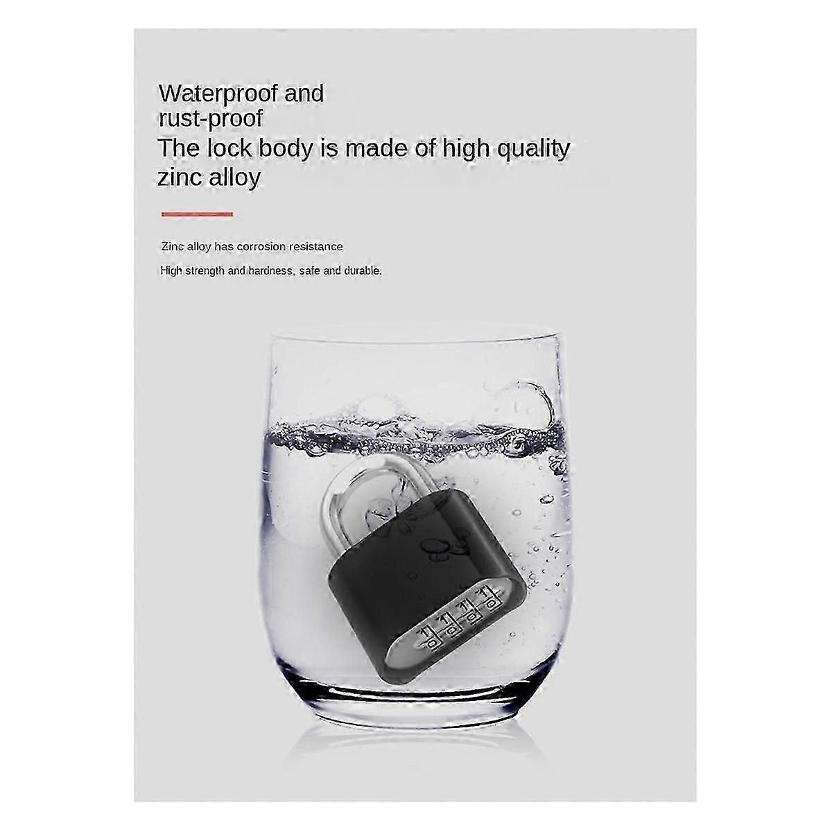 Shackle Combination Lock, Large Outdoor Weatherproof Padlock,Design of Hidden Password, Resettable