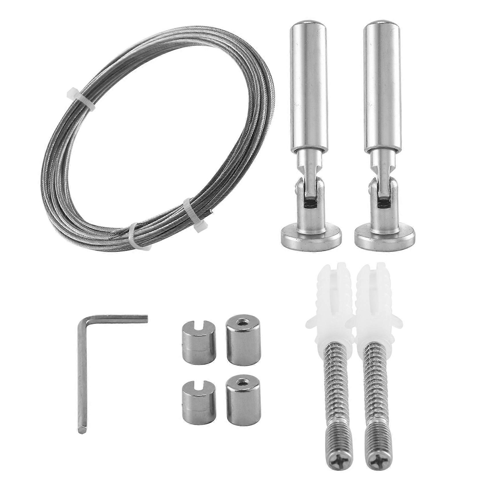 Wall Mount Curtain Wire Rod Set for Art Display