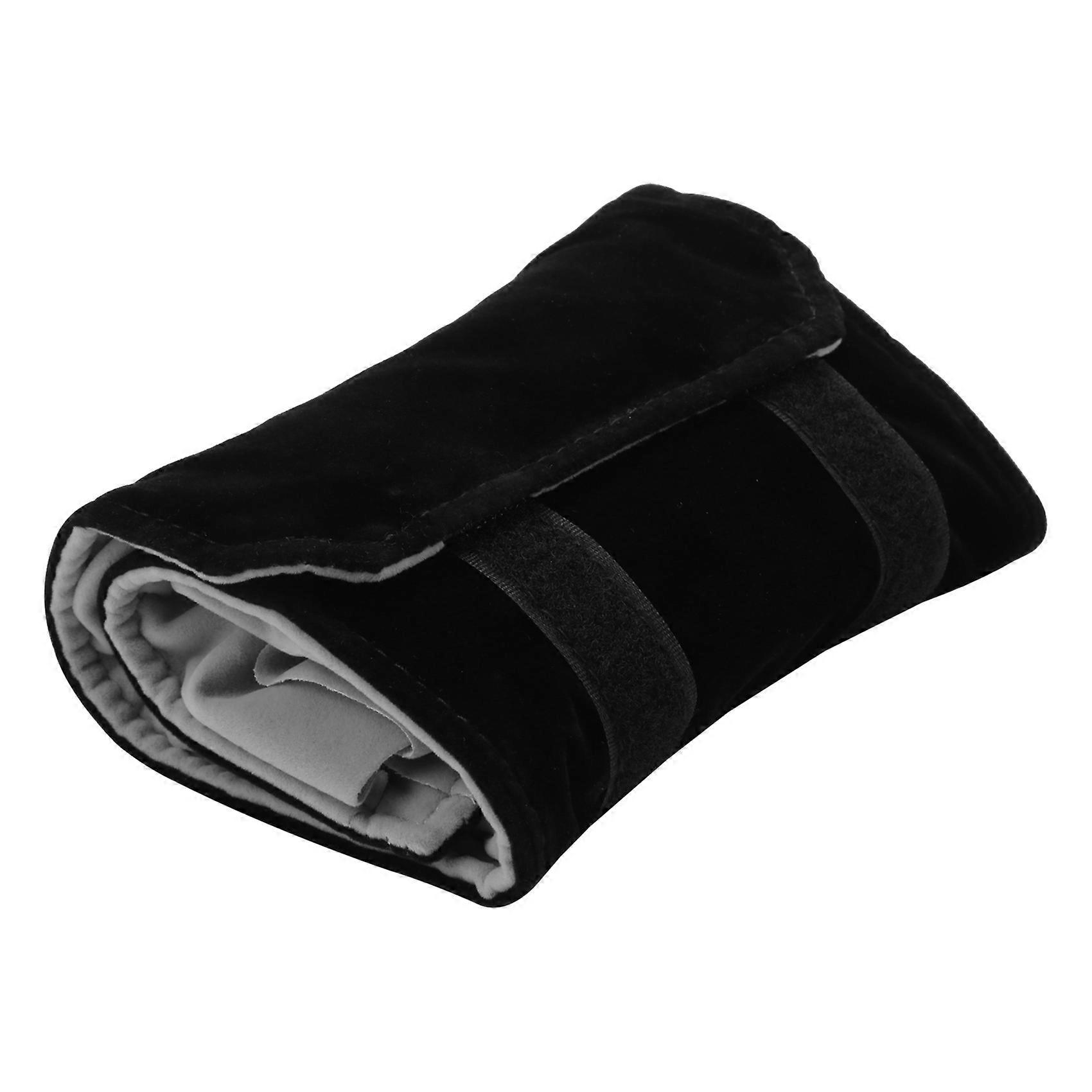 Jewelery roll Jewelery bag, made of flannel, for ring, for jewelry storage when traveling - Black, G
