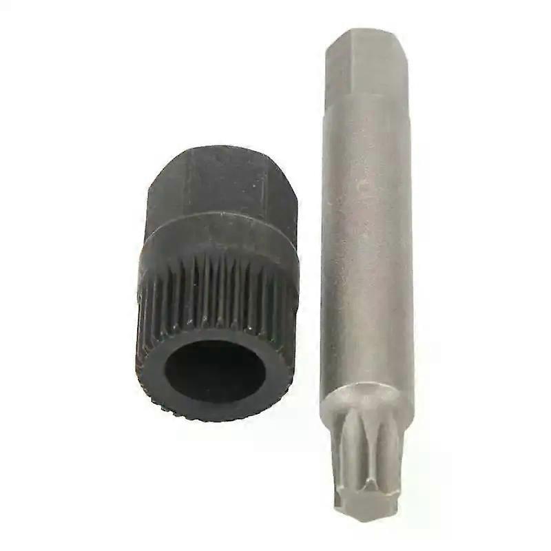 Alternator Pulley Center Bolt Wrench Kit 33 Teeth Spline Socket Drill Bit Puller Remover Tool Replacement for Bosch Alternators