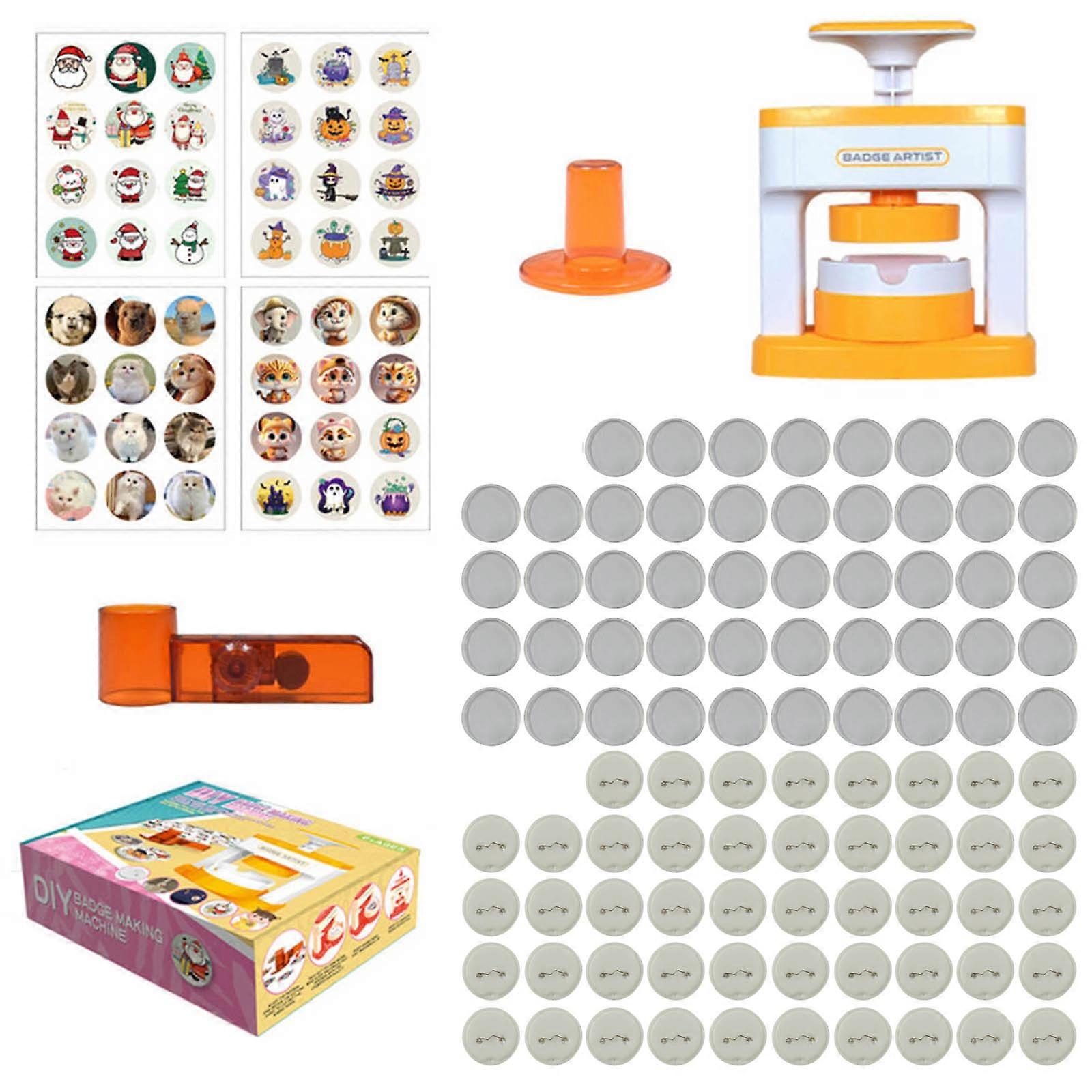 Button Maker Machines DIY Badge Maker Press Machines for Diverses Needs and Handicraft Classes DIY Toy Badge Punch Badge machine set