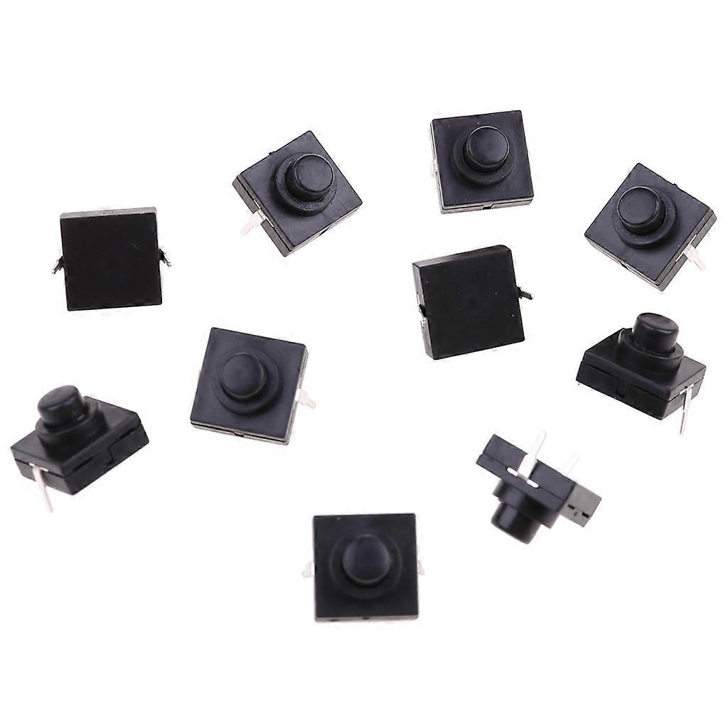 10 Pcs Flashlight Switch Button 1A 30V 2Pin CB-1212-112D Ultra-Thin Medium Feet  Black