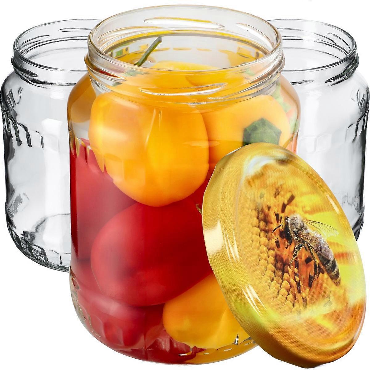 KADAX Βάζα κονσερβών Jucca 720ml 8τμχ 82mm + καπάκια "Bee"