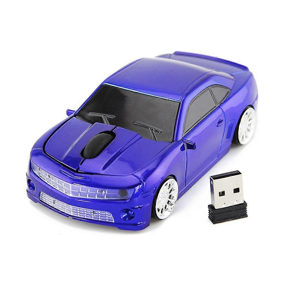 AI5G Wireless Sport Car Mouse - Blue Optical 2.4GHz Nano USB with LED Headlight for Laptop and Desktop Computers