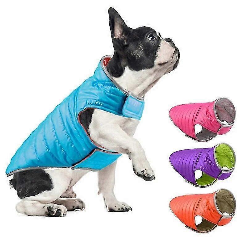Jachetă reversibilă pentru câini mici în jos culori duble reflectorizante de iarnă haine pentru câini mari pentru animale de companie Chihuahua haină franceză buldog vestă