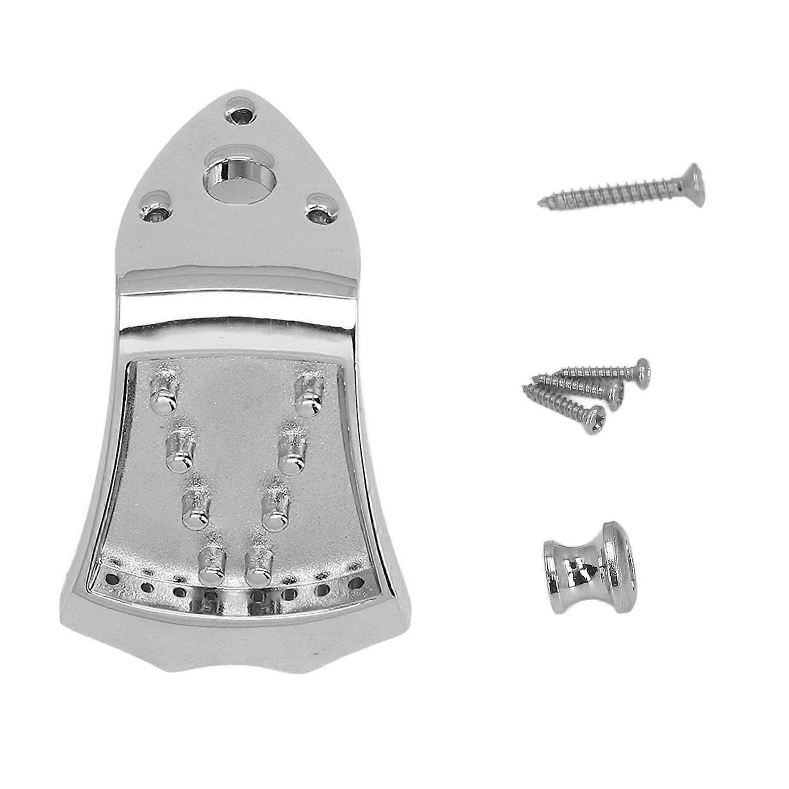 8 String Mandolin Tailpiece with Belt Buckle and Screws Metal Tailpiece Replacement Stringed Musical Instrument Accessory