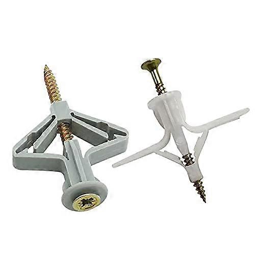 Plasterboard Anchor Expansion Tube Pipe Wall Anchors Set of 60 with Phillips Head Screws, Size A, Plastic Material