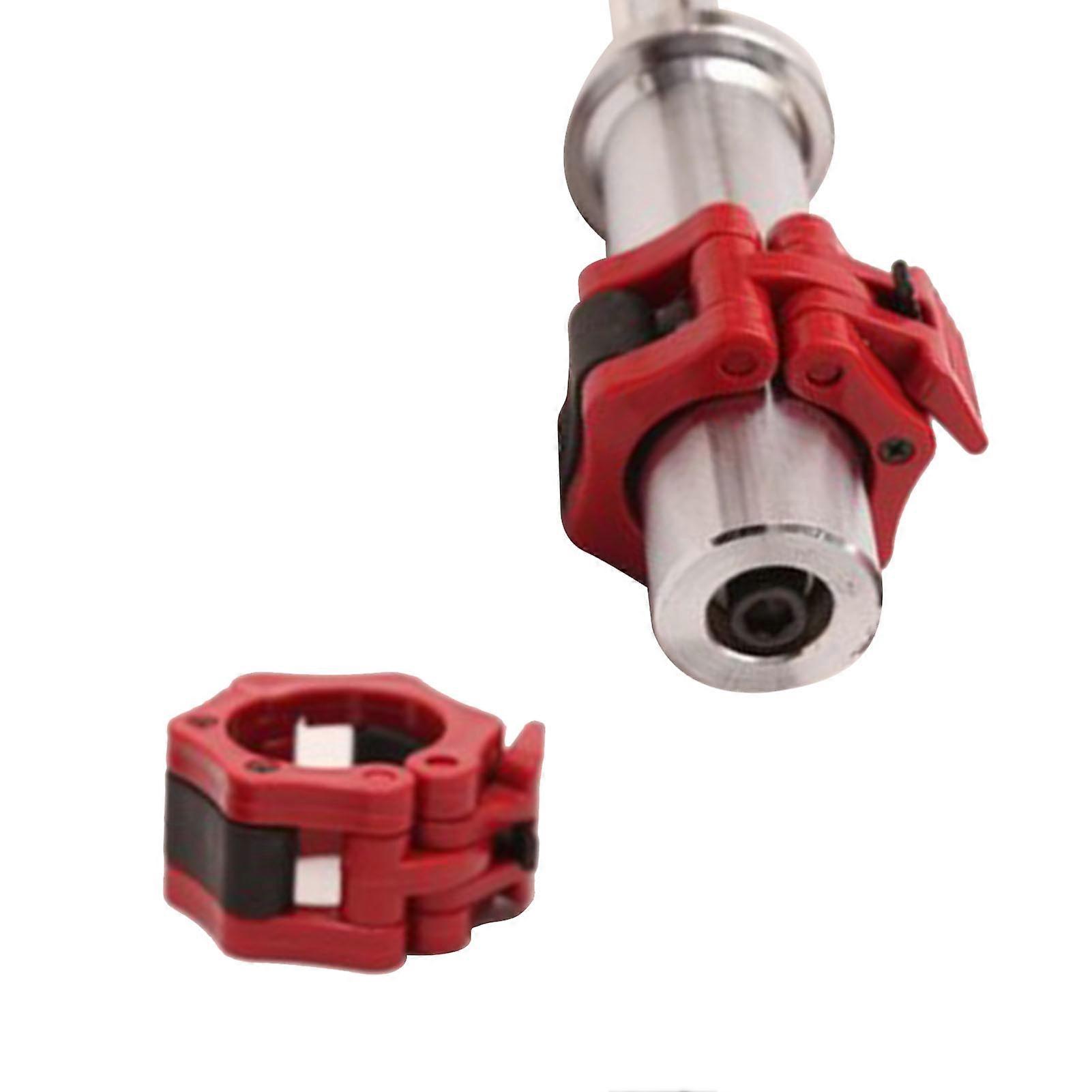 2 Pcs Iron Quick Release Barbell Clips for 4.9-5cm Bars Red