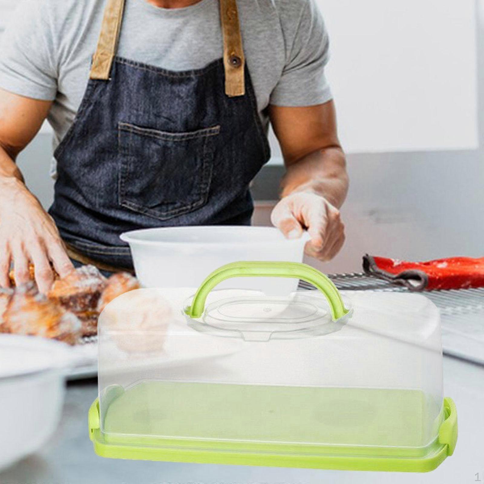 Rectangular Bread Box Keeper with Handle Multifunction Loaf Cake Storage Container Food