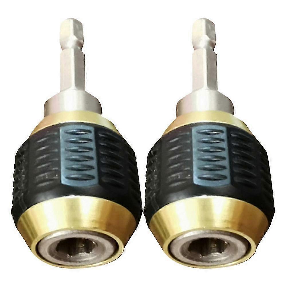 2pcs Electric Drill Connector Adaptors Set 1/4 Hexagonal Handle Drill Bit Adapter