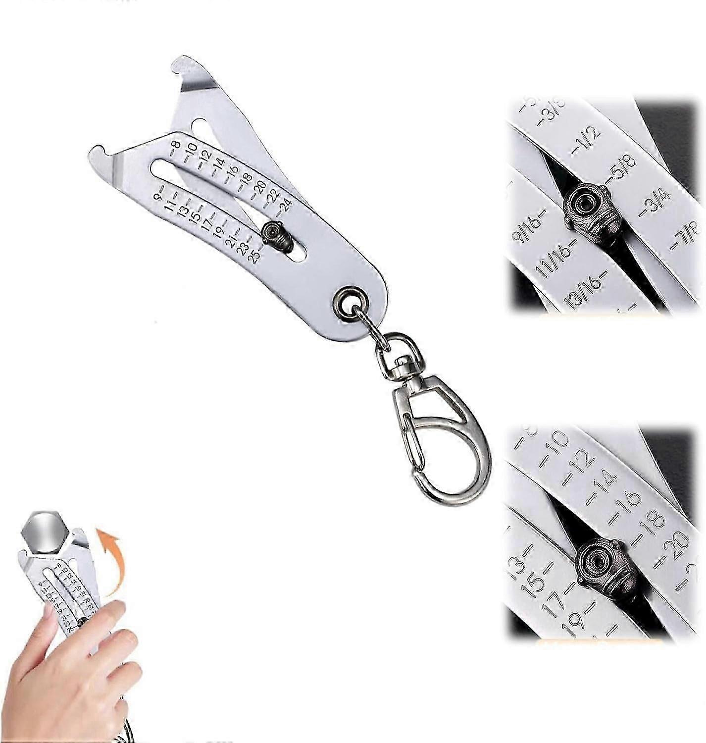 Portable Precise Thread Size Checker Keychain - Bolt Size Finder Keychain, Nut and Bolt Thread Gauge Identifier