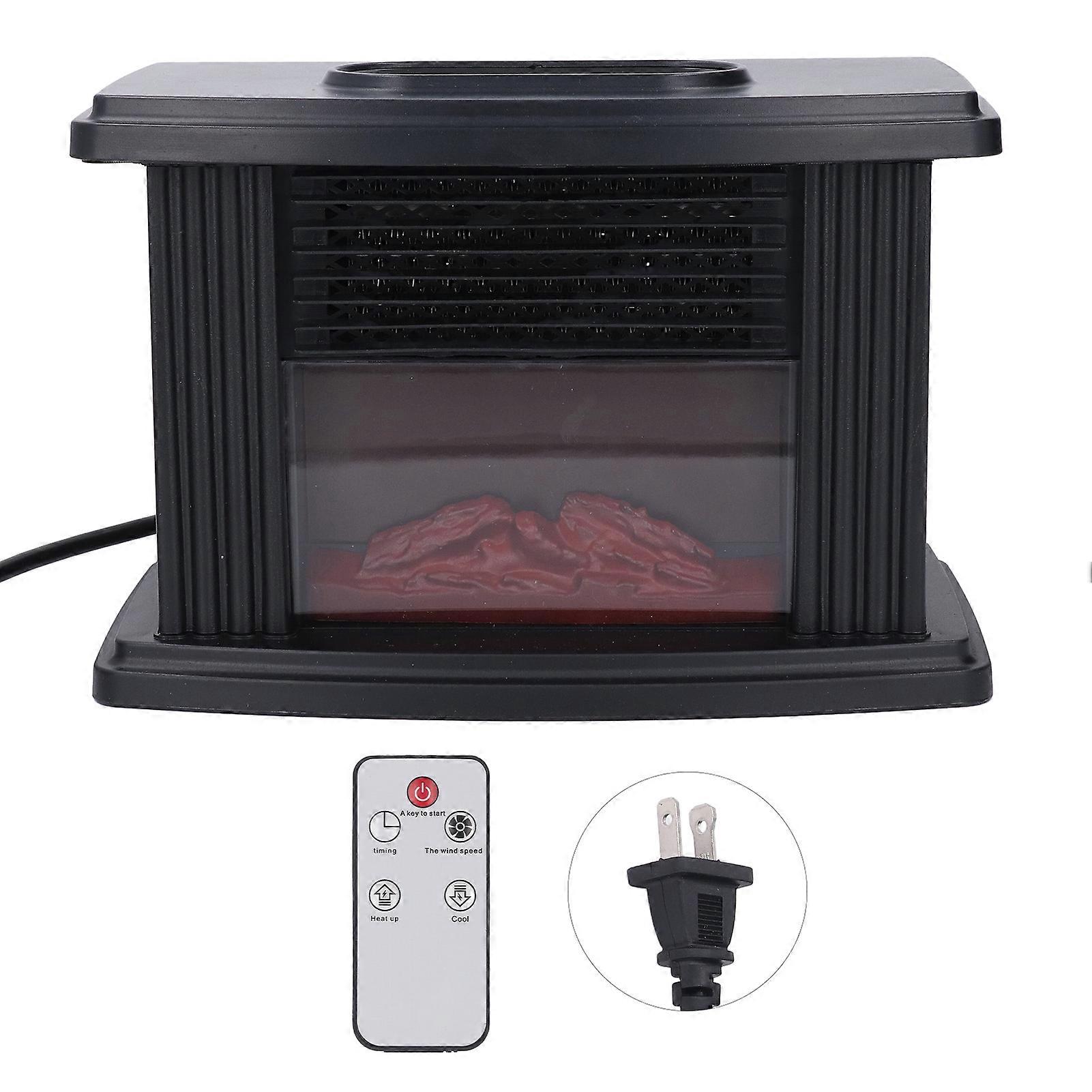 Remote Control Compact Fast Heating Low Noise Overheating Tip Over Prevention Standing Electric Fireplace Stove Heater for Home