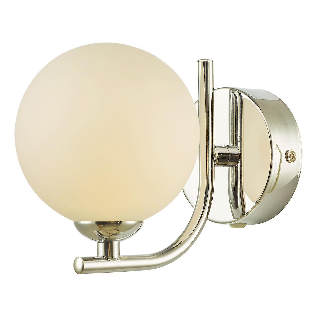 Cradle Wall Light Polished Chrome Opal Glass Globe