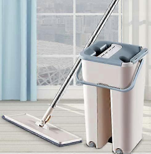 Mop Scratch Cleaning Mop for Hardwood Floors, Microfiber Pads, Adjustable Handle, Lightweight, Blue