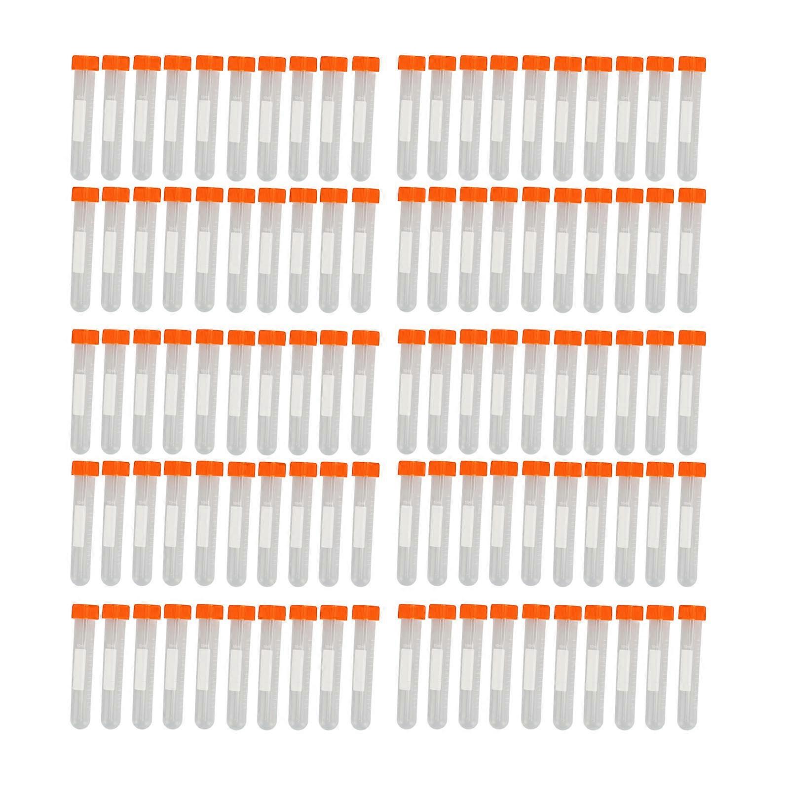 100pcs 10ml Centrifuge Tubes with Lid Accurate Clear Scale Safe Spiral Centrifugal Test Tube for Scientific Experiments