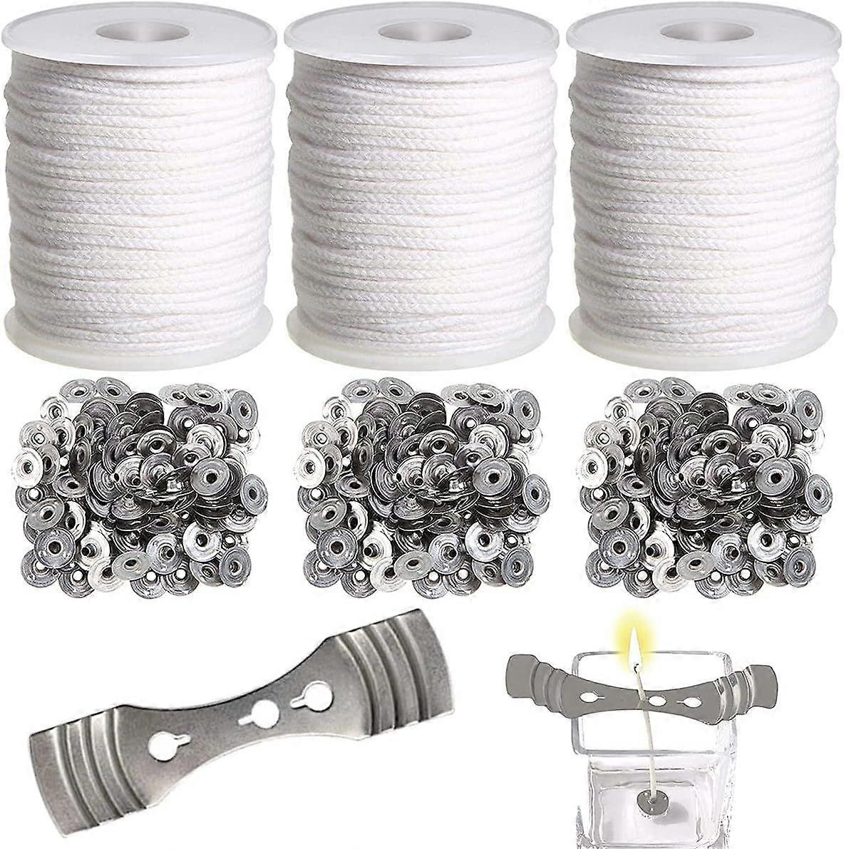 1 set - candle tools - 3 wicks + 1 candle holder + 3 bases