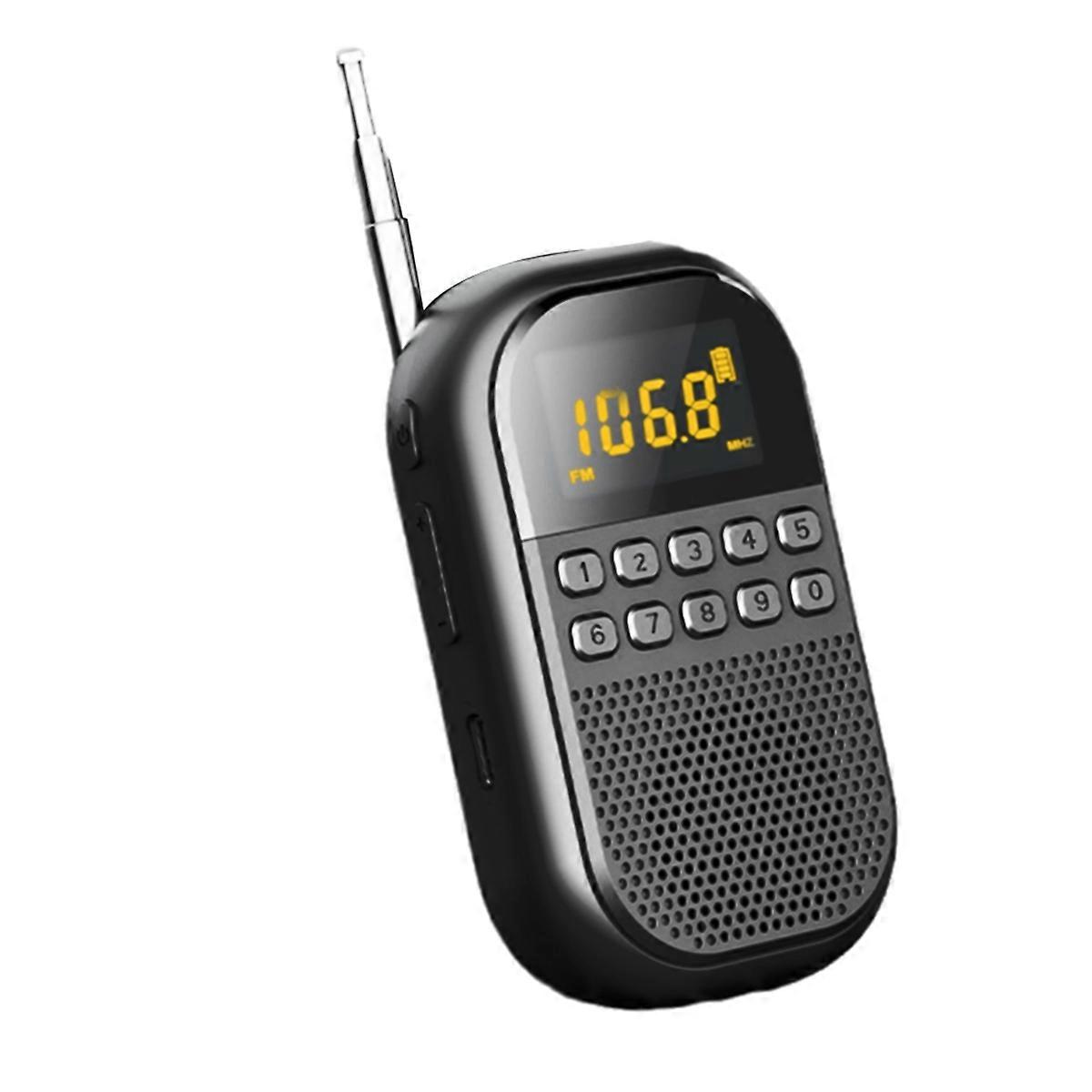 Pocket FM AM Radio Large LCD Display Radios Receiver Wireless Bluetooth Speaker TF Card Music Playe