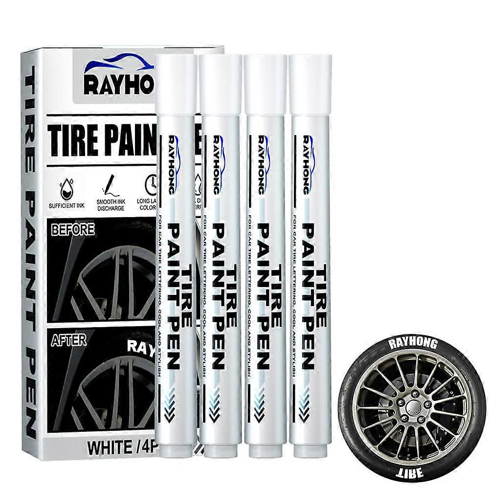 White Tire Paint Marker Pen, Fade Graffiti Tracing Pen for Car Rubber Tyre with Oil Based Ink (1)
