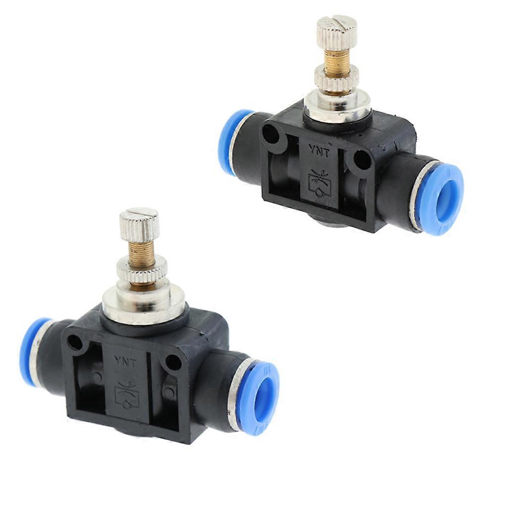 2PCS 8mm 10mm Pneumatic Restrictor Connector Valve F/ Cylinders Push in Type