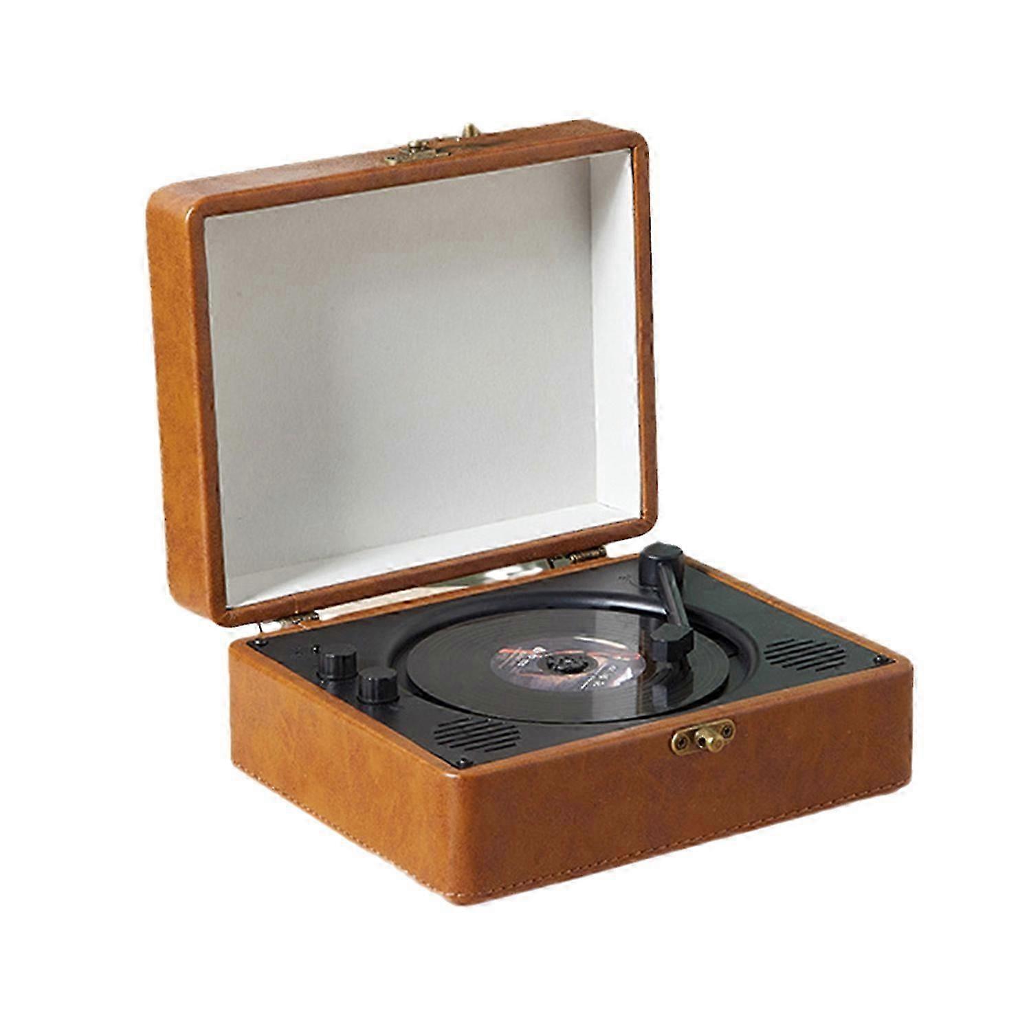 (Brown) Bluetooth Cd Player Disc Player Birthday Festival Gift With Infrared Remote Fg